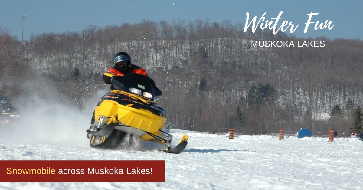 snowmobiling across lake