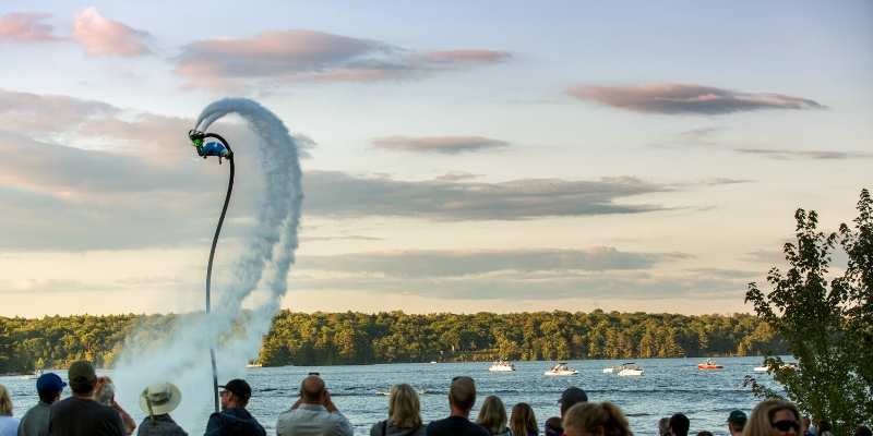 flyboarder on water