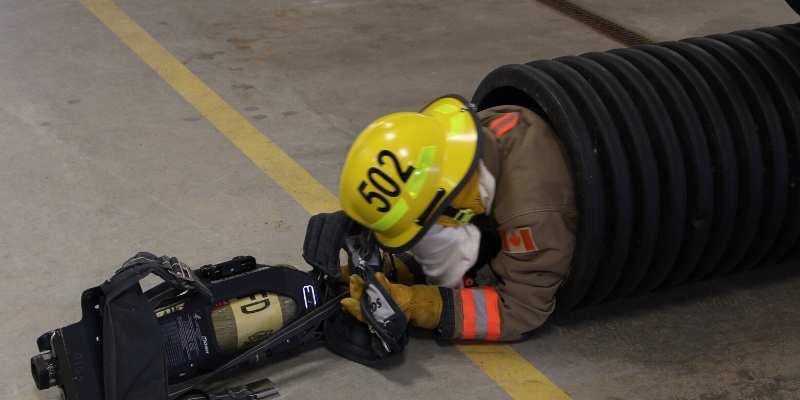 firefighter looking at fire