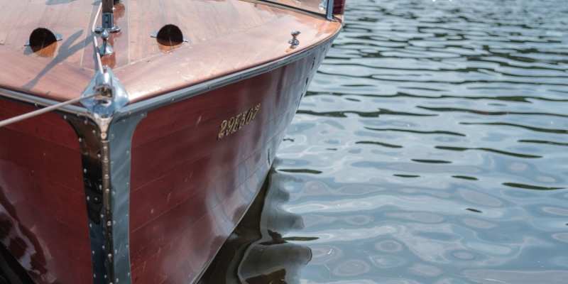 antique boat in water