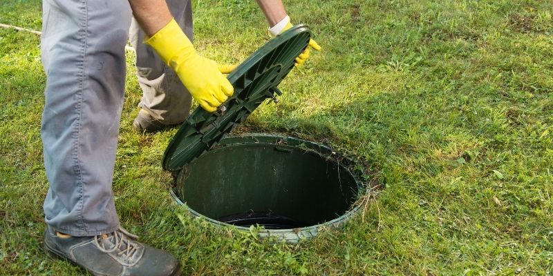 open septic tank lid