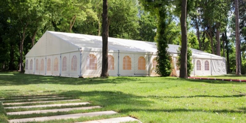 large white outdoor tent