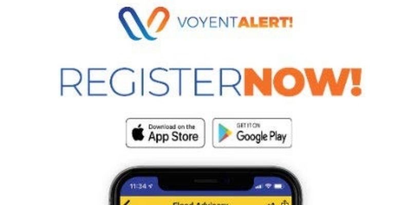 voyent alert app call to action to register now and download app