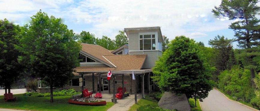 outside of the Norma and Miller Alloway Library in Port Carling