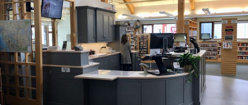 circulation desk at Port Carling library