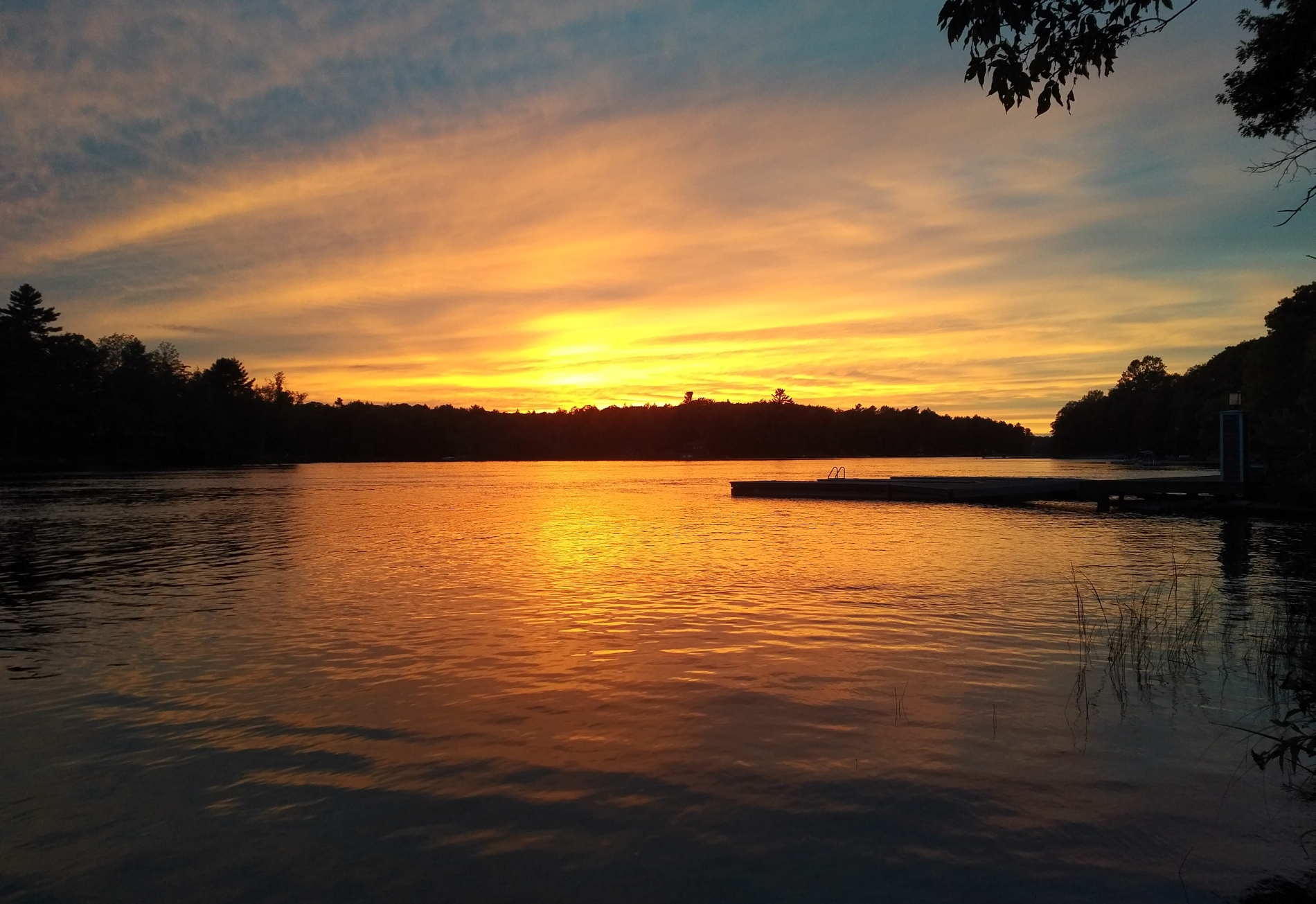 sunset on a lake