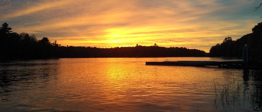 view of moon river at sunset