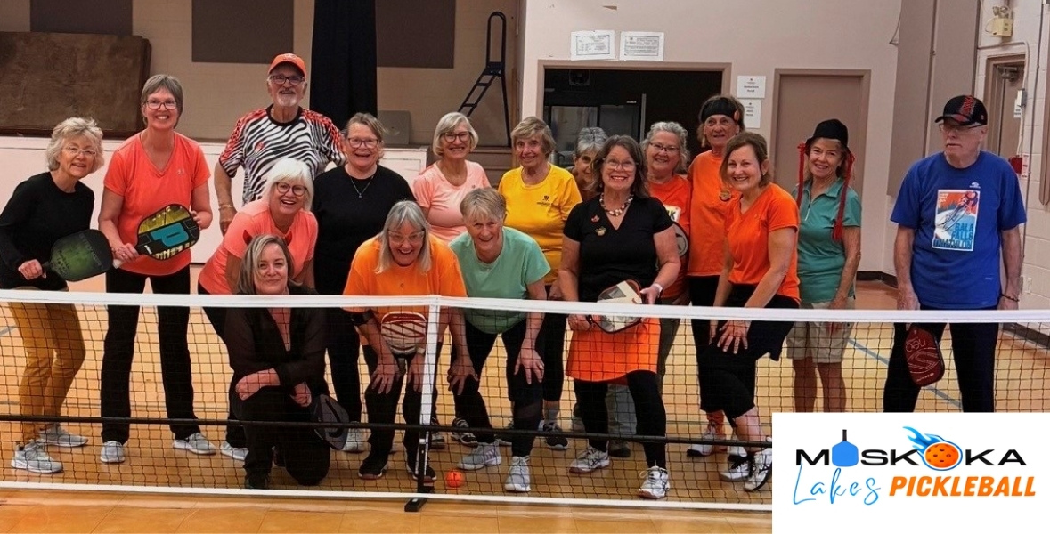 muskoka lakes pickleball group photo and logo