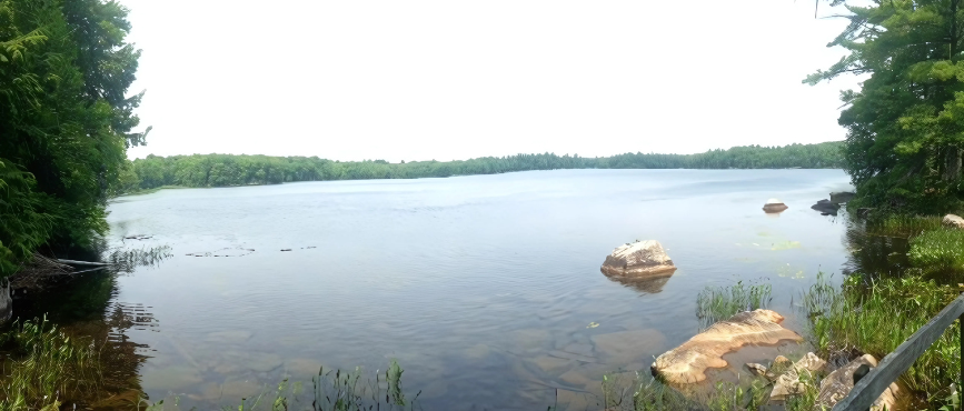 A clean lake with still water