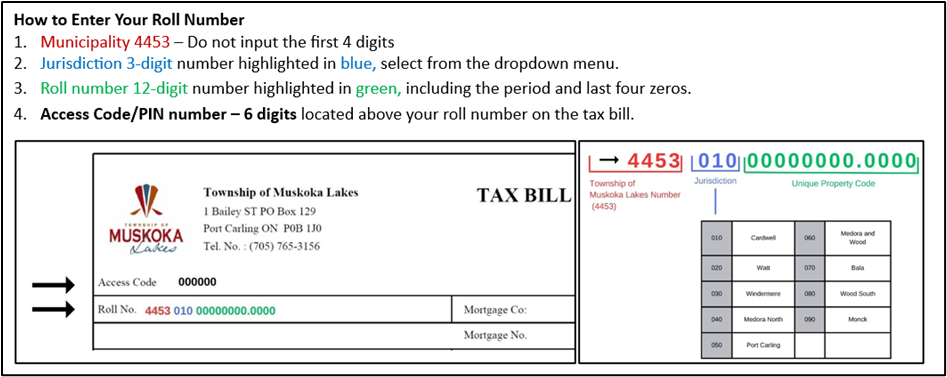 Instructions for entering your roll number, as described in text above