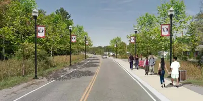 rendering of a street in Bala