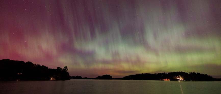 The Northern Lights over a lake