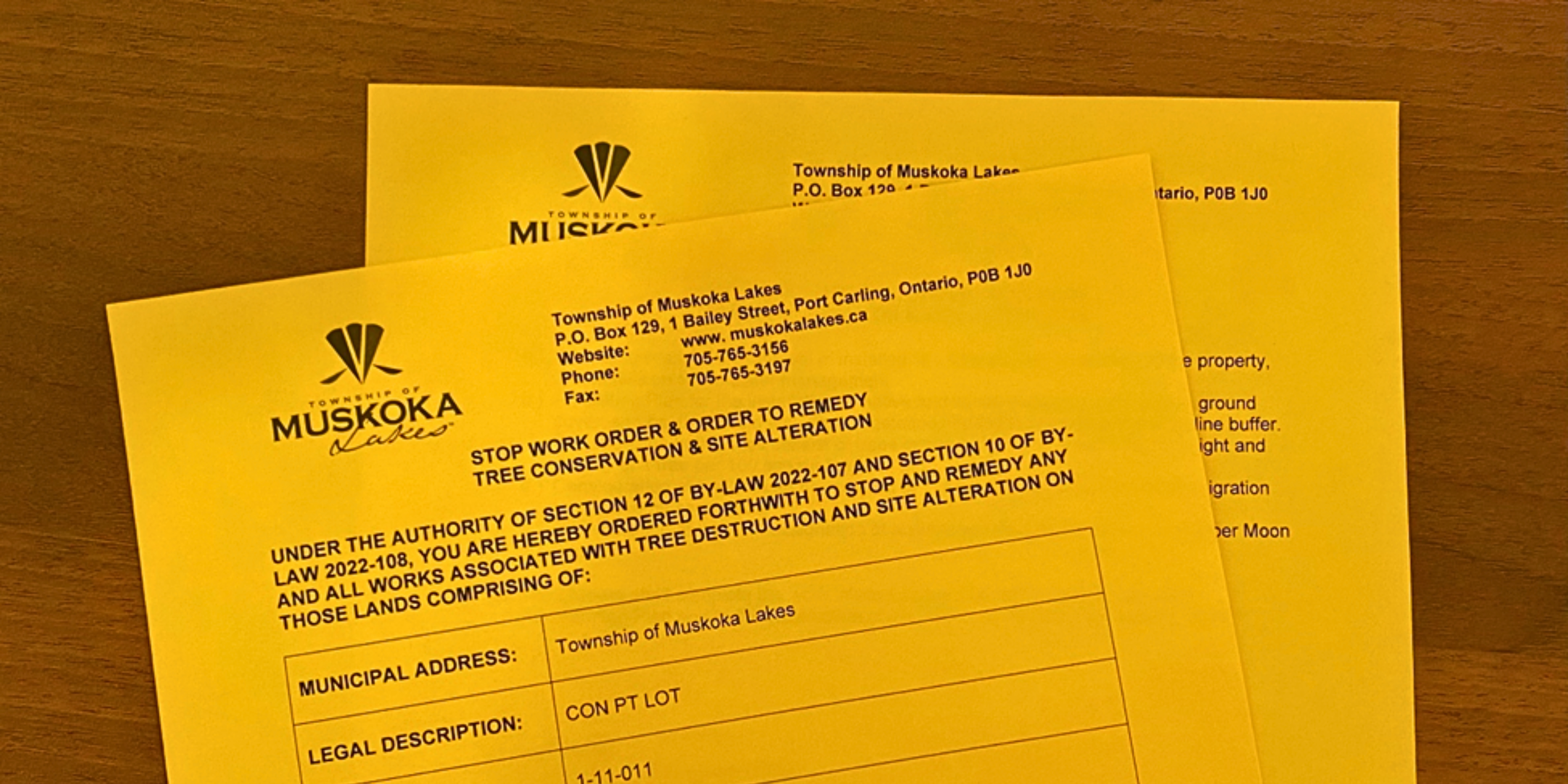 Stop work order paper