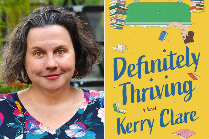 Kerry Clare beside her latest book Definitely Thriving